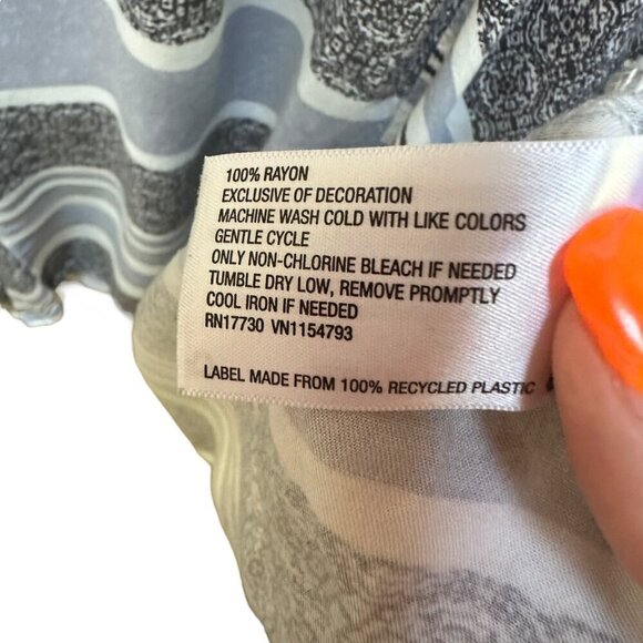 Knox Rose Dress Boho Long-Sleeve Striped Tassels Asymmetrical Hem Size Medium - Picture 11 of 12